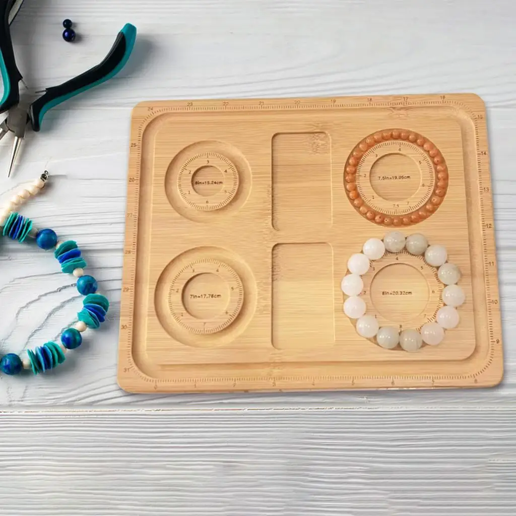

Wooden Beading Board Holder Decorative Measurement Accessories Bead Tray for Art