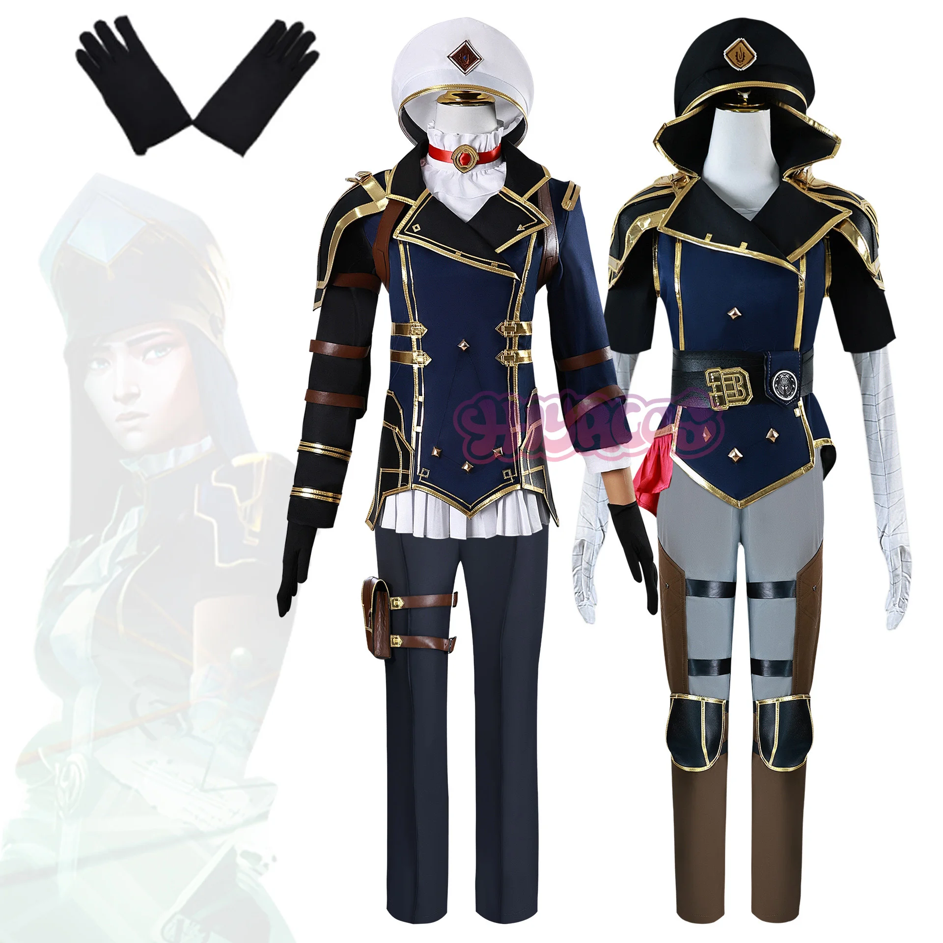 Arcane Caitlyn Kiramman Cosplay Costume Anime LOL Arcane Vi Cosplay Uniform Outfits Carnival Suit Halloween Costume Accessories