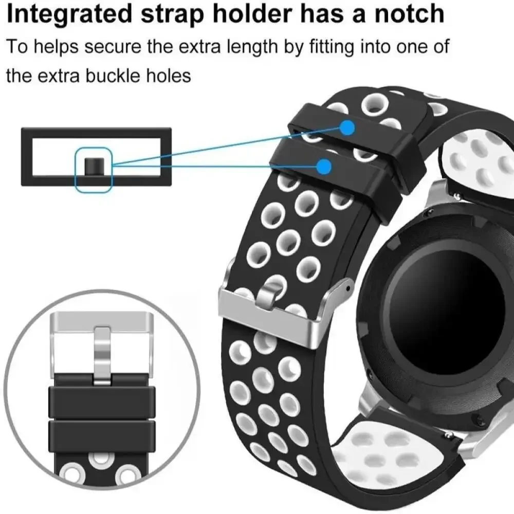 22mm Breathable Silicone Band For Zeblaze Stratos 4 3 Strap For Zeblaze Btalk 3 Plus GTS GTR 3 Pro/Vibe 7 7Pro 7 Lite Ares 3 Pro