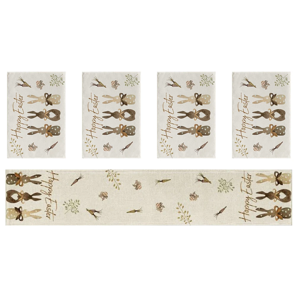 

Elegant Placemat Set Decorative Dinner Mats Heat Resistant Table Runner for Easter Party Home Use Stylish Kitchen