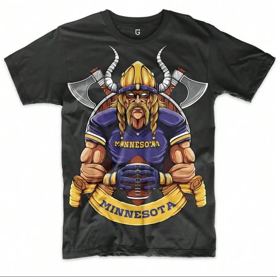 Camiseta gráfica para hombre inspirada en el fútbol americano de Minnesota, camiseta para fanáticos de los deportes de los Vikingos