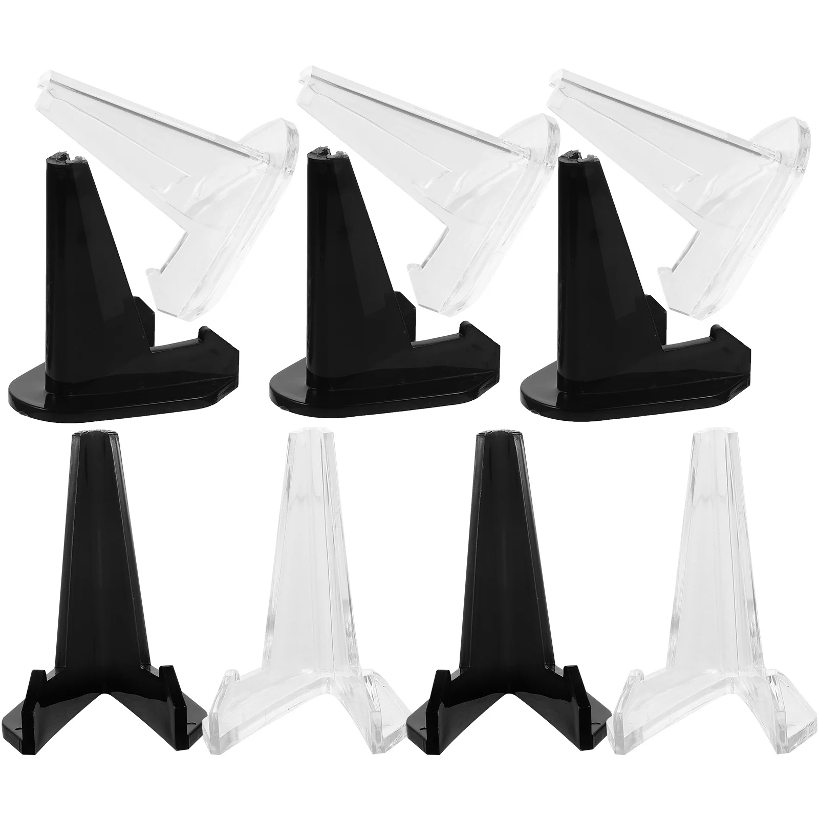 

10pcs Acrylic Easel Display Rack For Collectibles Plate Picture Phone Coin Stand Crystal Multi-Use Tabletop Showcase