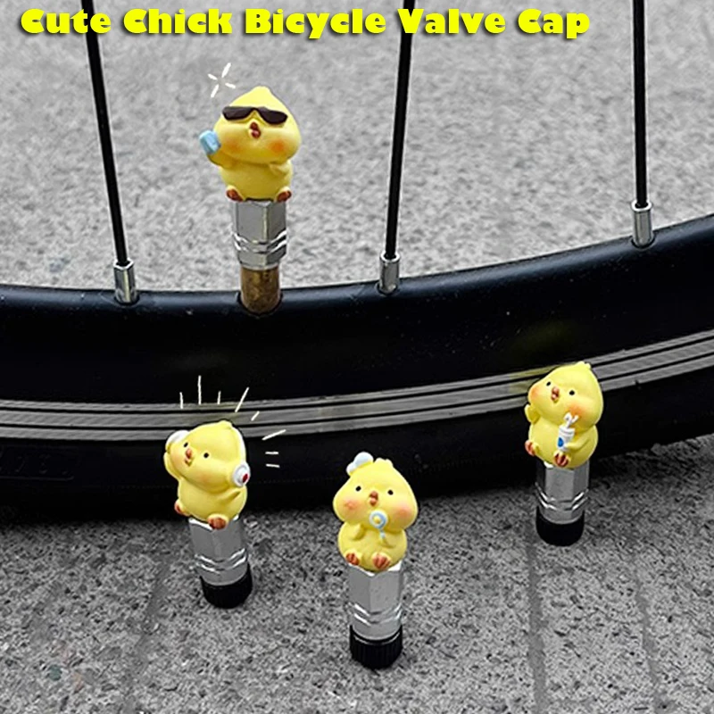 

Cartoon Chick Cartoon Bicycle Air Cock Cute Decoration Bicycle Valve Cap Plastic Mini Inner Tube Adapter Rubber Plug Compatible