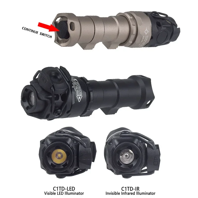 

Tactical Metal KIJI K1 K1-3 IR Flashlight Adjustable Weapon Scout Light 850nm Illumination with Original Markings Fit 20mm Rail