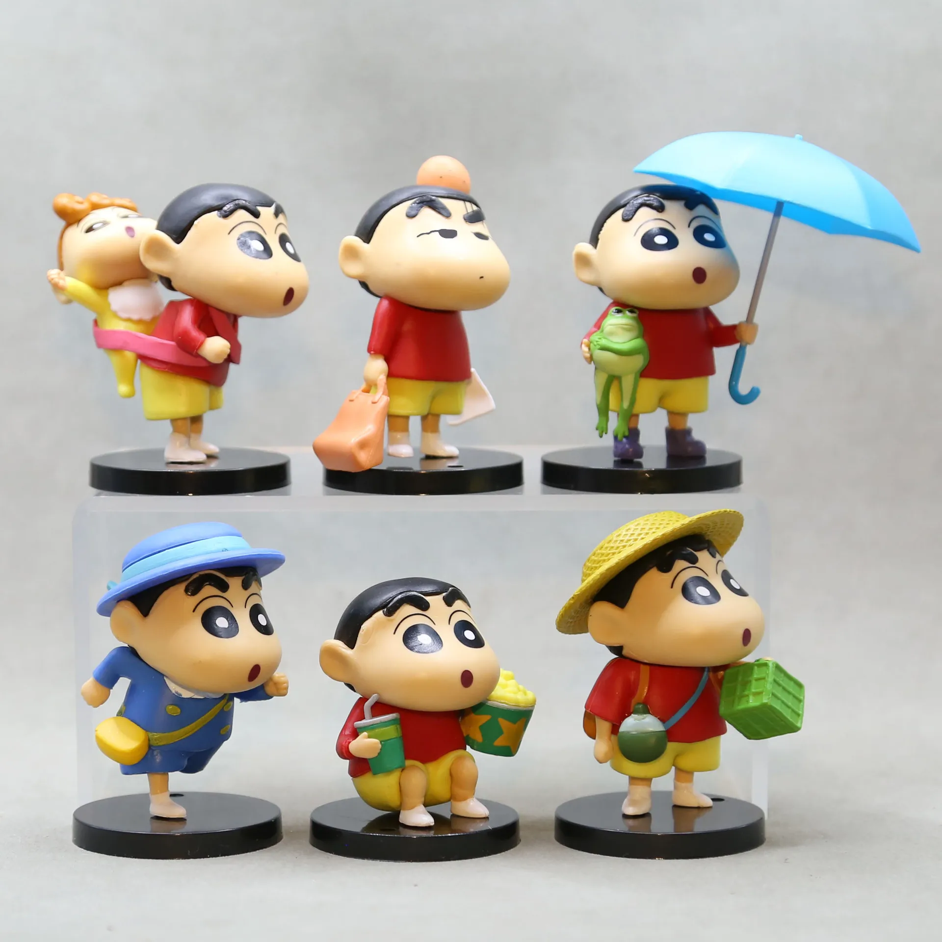 6Pcs Crayon Shin-chan Action Figure Kawaii Anime Tide Play Toys Collection Ornament Pvc GK Model Statue Kids Birghday Gift