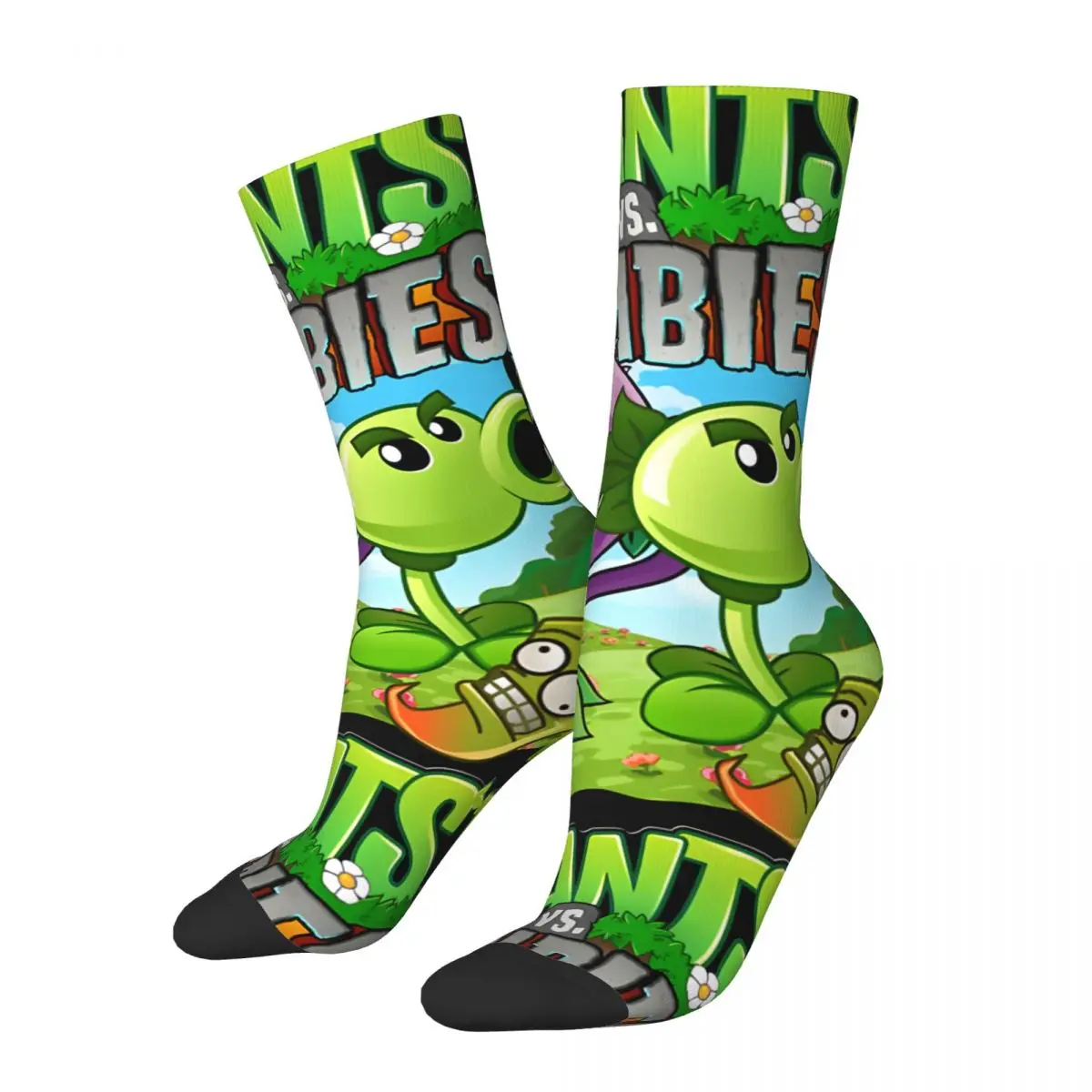 Poster Men's Socks Retro Harajuku P-Plants And Zombies Street Style Novelty Pattern Crew Sock