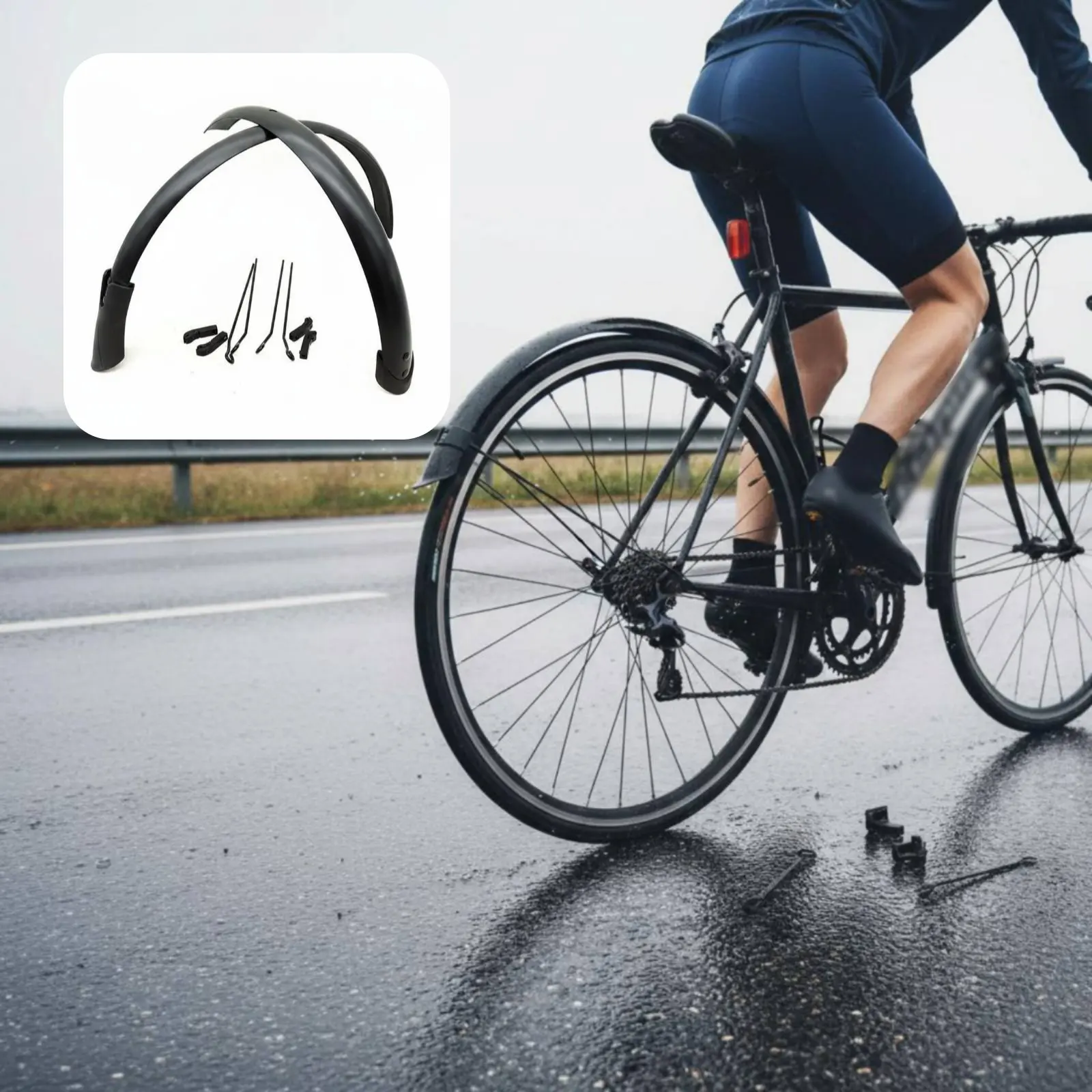 451 Wheel Mudguard Set Rust-Resistant Aluminum Bike Guard Full Coverage Guard Set Lightweight Full Coverage Two-Wheeler Mudguard
