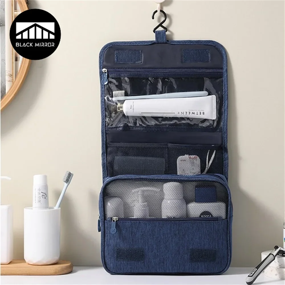 Foldable Toiletry Organizer Hanging Storage Bag Bathroom Makeup Bag Case Travel Dry And Wet Separation Cosmetic Bag