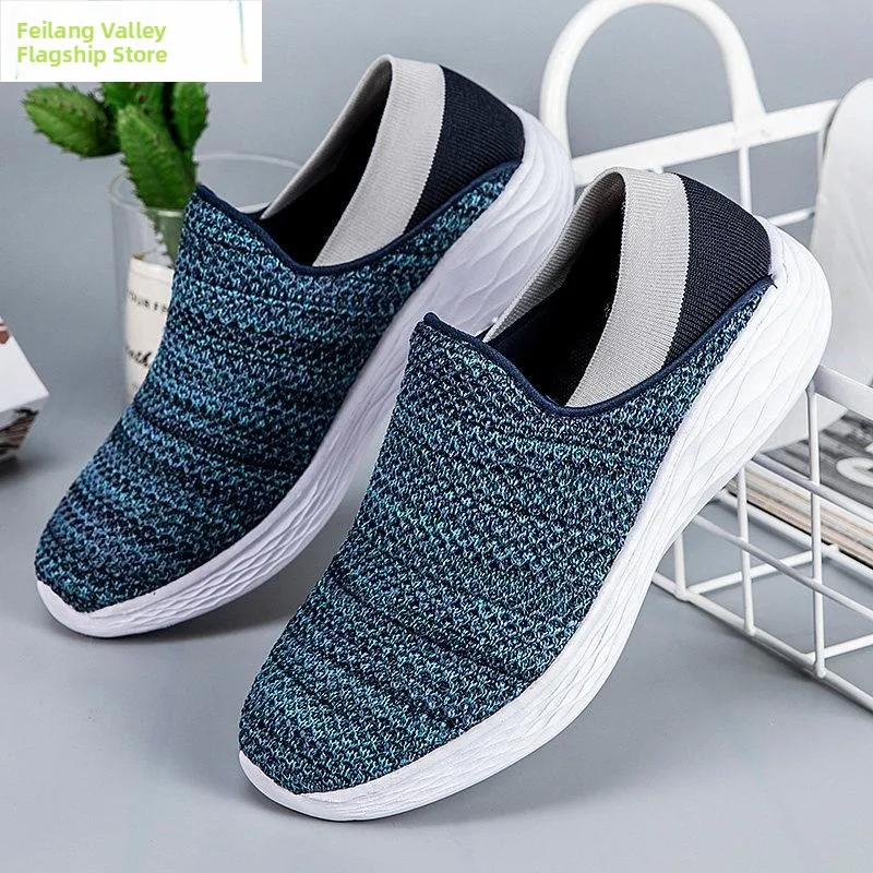 

Мужские повседневные слипоны Fly Blue Valley из дышащего холста на плоской подошве с круглым носком для комфортной ходьбы и отдыха