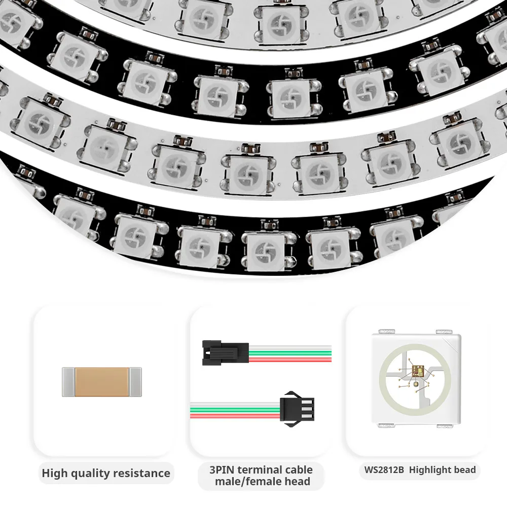 DC5V WS2812 Programmable LED ring WS2812B Round Module 5050 Built-in IC led Circle 1/241leds RGBIC Full Color Round Led Ring