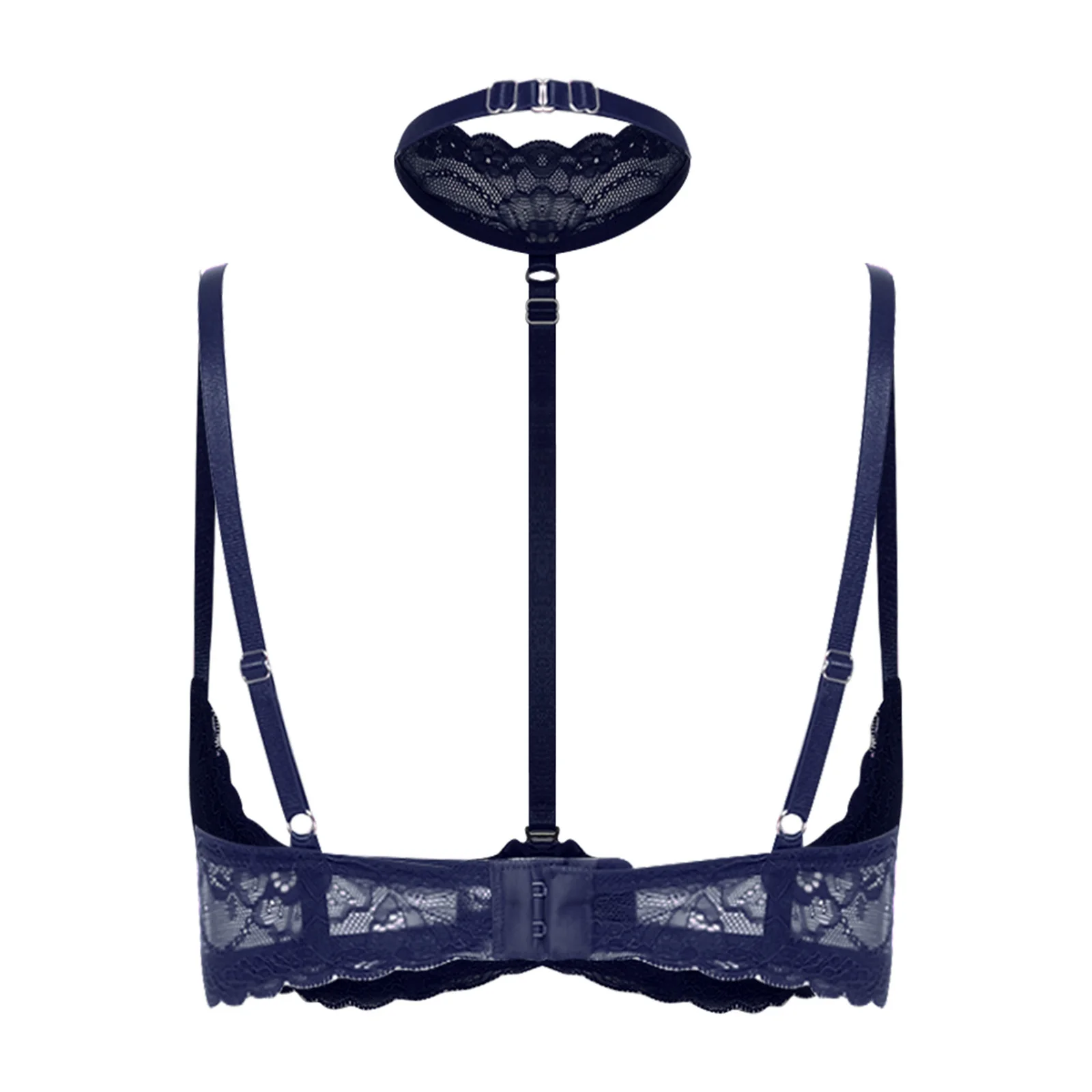 Sissy Lace Low Cut Bra Top Adult Female Choker Mini Bra Tops Nipple Exposed Lingerie Bra Tops for Tempting Night Underwear Top