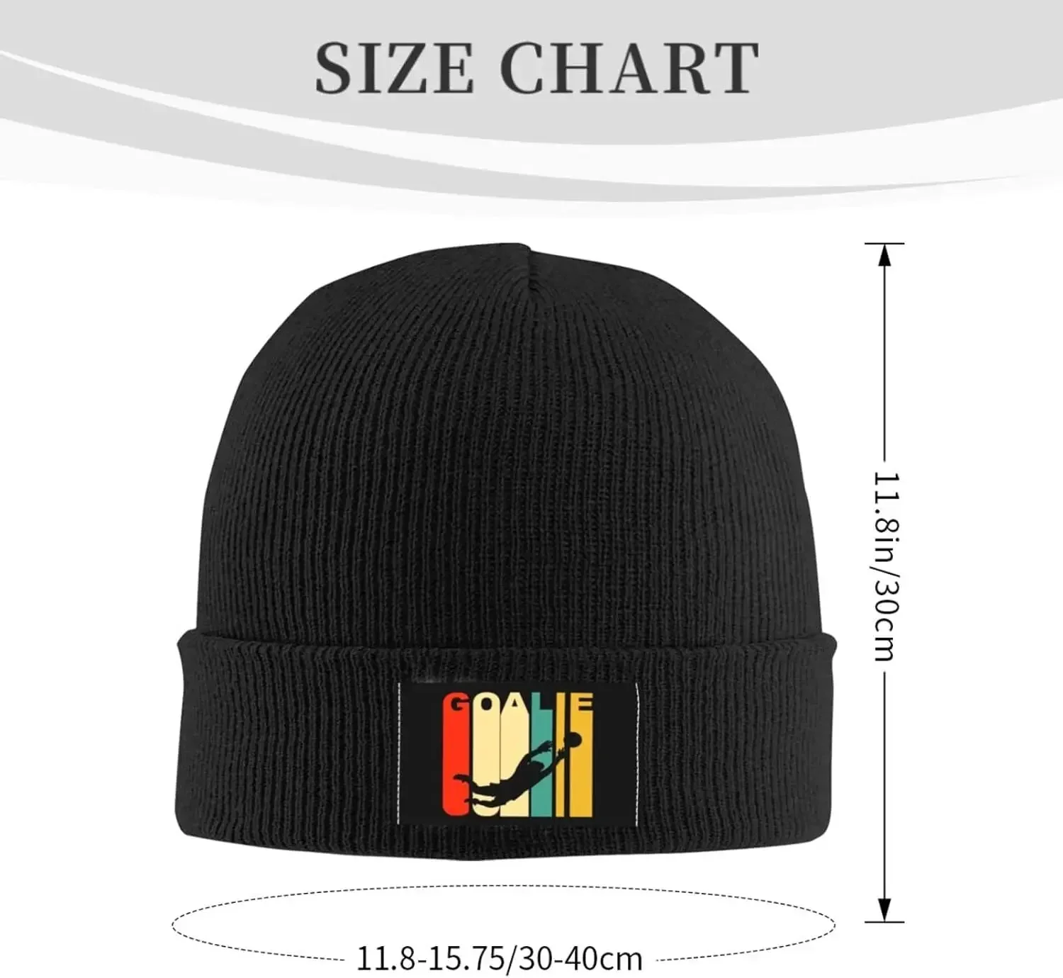 Soccer Goalie Winter Beanie Hat for Men & Women Daily Knit Cap Warm & Soft Stylish Skull Caps for Cold Weather Black