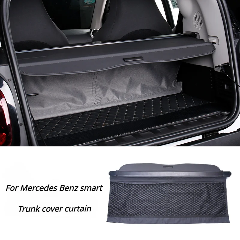 For Mercedes Benz Smart Fortwo 451 Accessories Forfour 453 Stowing Tidying Trunk Cover Curtain Aluminum Alloy Canvas