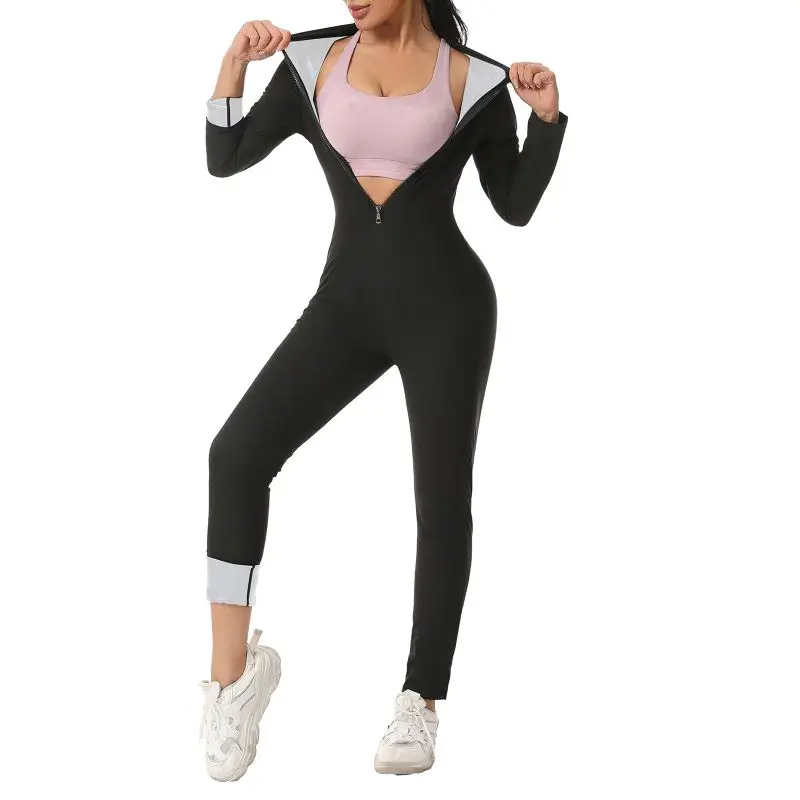 Women Hot Thermal Fat Burning Shaper Sauna Suit Bodysuits Slimming Waist Trainer Legging Trimmer Corset Sweat Jumpsuit