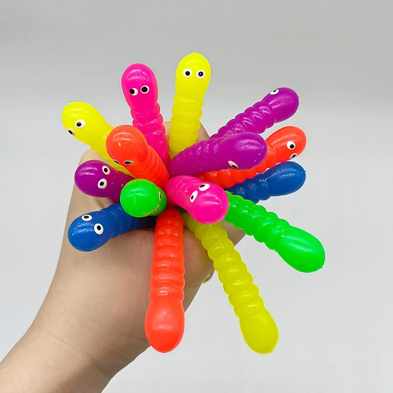 36PCS Sensory Fidget Worm Stretch Toys For Kids Birthday Party Favors Goodie Bags Stuffers Juguetes Antiestrés Para Niños