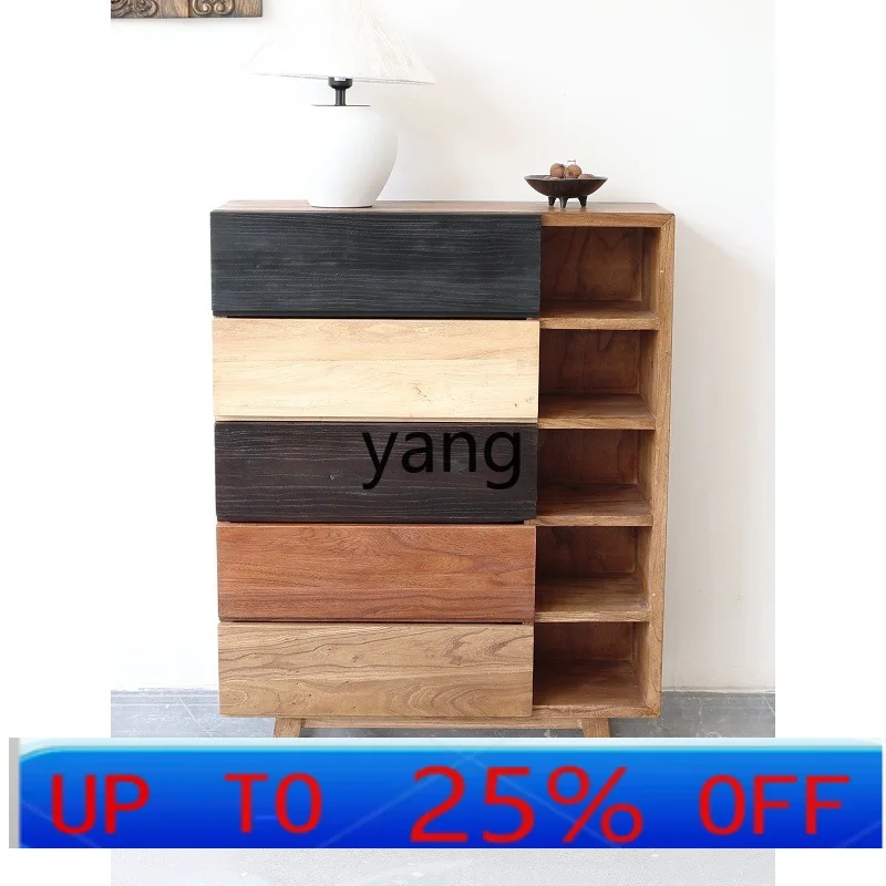 

LMM old wood chest of drawers B & B retro storage living room locker