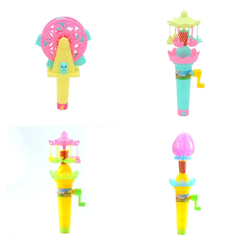 New Hot Selling Novel Toy DIY Hand Cranked Iuminous Swing Ferris Wheel Lotus Iight Gyroscope Children's Dazzling Toy Gift