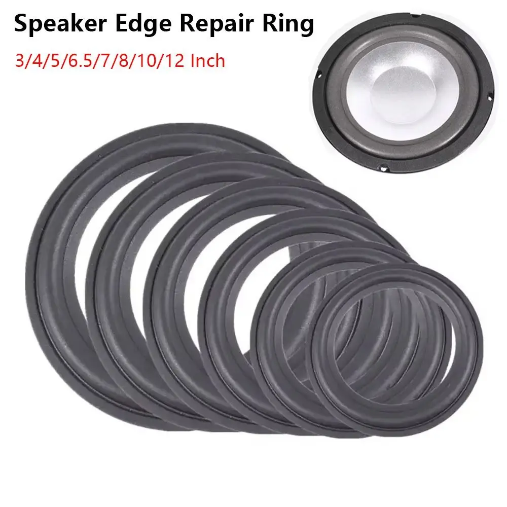 1Pcs Rubber Speaker Edge Repair Ring Suspensions Surround Folding Subwoofer Repair Foam 3/4/5/6.5/7/8/10/12 Inch