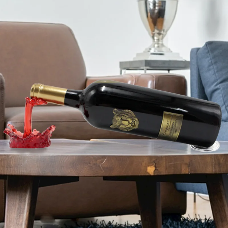 حامل النبيذ الأحمر الشفاف، غرفة المعيشة، التلفزيون، خزانة الطعام، الديكور الراتنج، رف زجاجة النبيذ