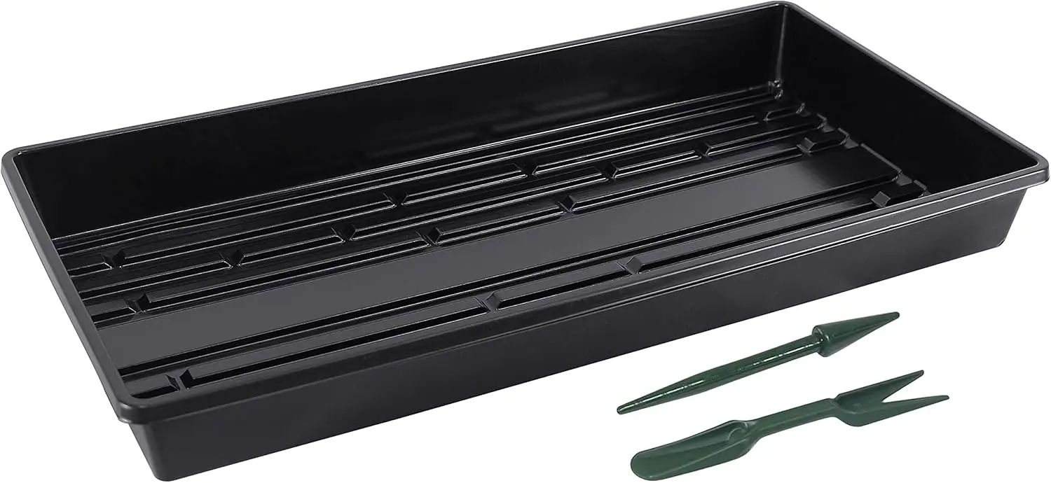 

Seed Trays 10-Pack, Reusable Plant Grow Trays for Seed Starting Microgreens Indoor Gardening Greenhouse - No Drain Holes, 20x10