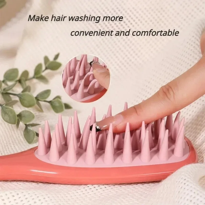 Long Handle Shampoo Brush Silicone Scalp Massage Comb Hair Washing Brush Head Massager Bath Brush Body Scrubber Hair Accessories