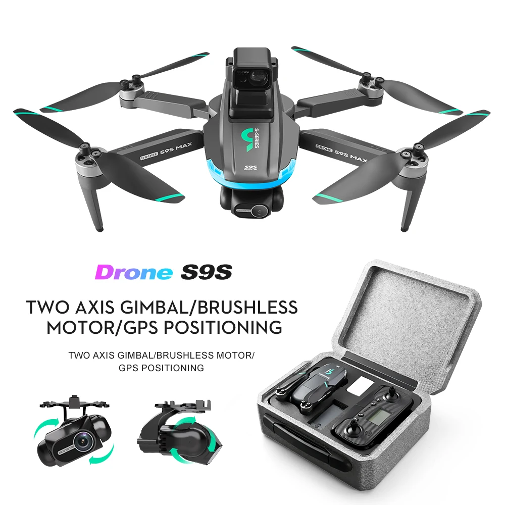 High-end drone Drones Accessories S9S 2-axis 2.7K  S9S Aerial Drone 4K Real Pixel Quadcopter GPS Positioning Return Brushless