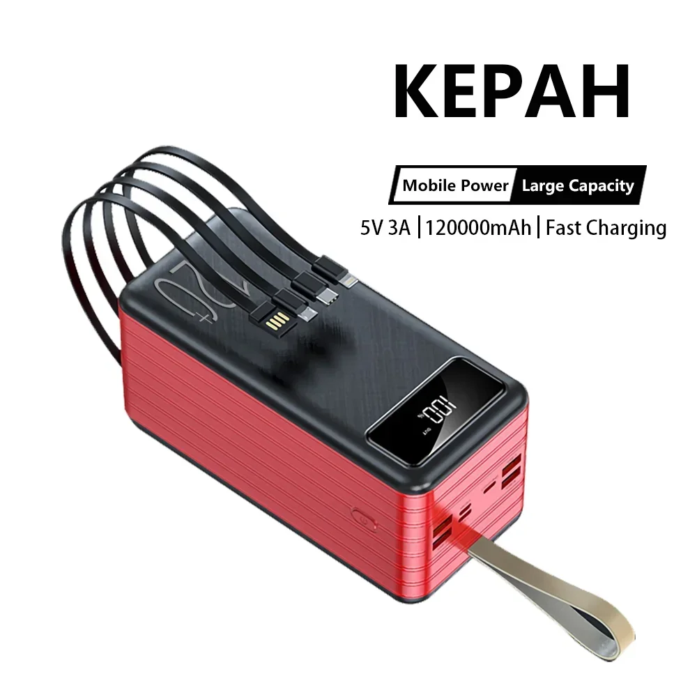 120000mAh for fast cable charging fast charging for high-capacity mobile power supply of power pack