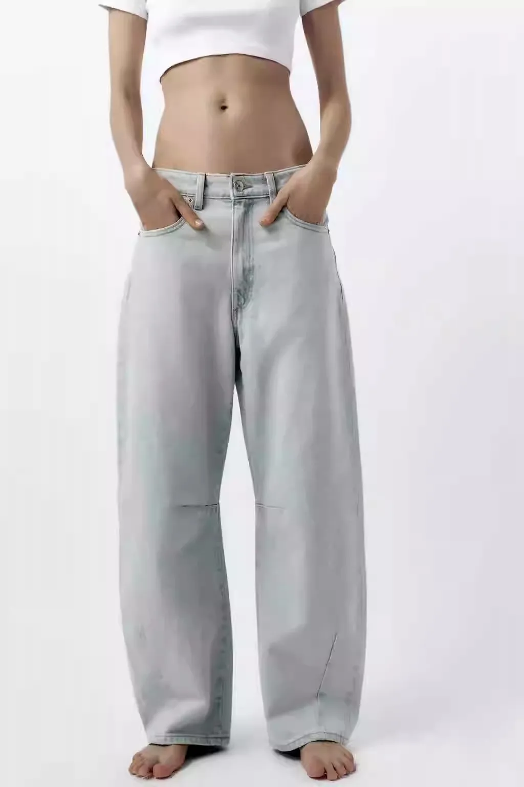 

New Autumn Women's Casual Wide Leg Jeans Loose Fit Balloon Sle Denim Pants Comfortable Straight Cut Long Trousers