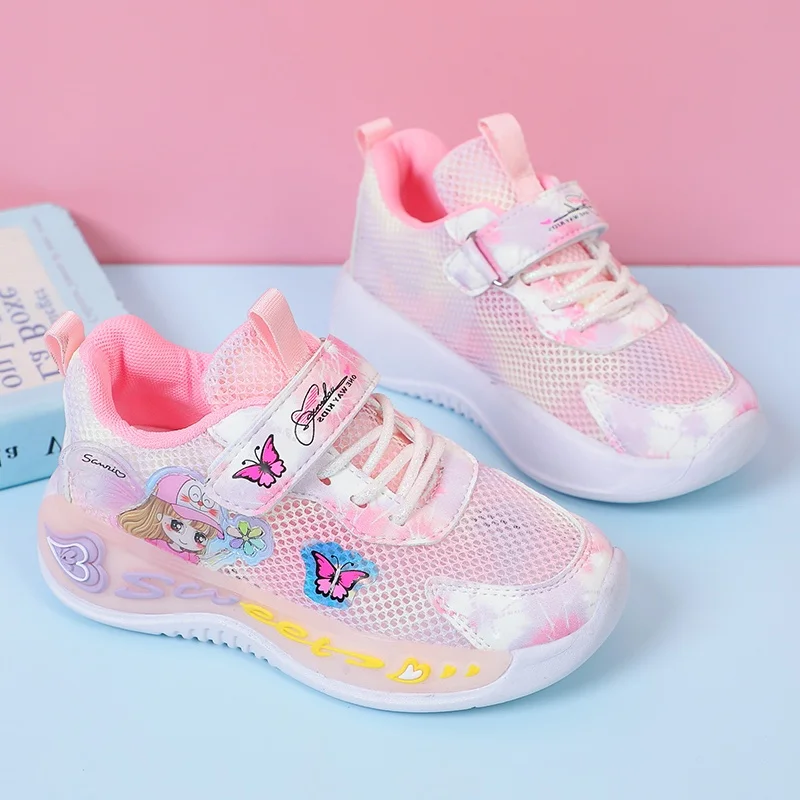 

Single-mesh children's shoes, children's sports shoes, breathable and non-slip girls' leisure tennis running out shoes in summer