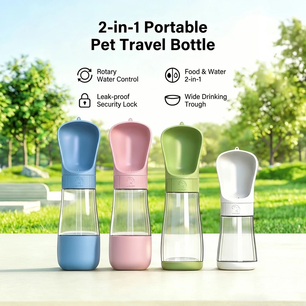 Botella a prueba de fugas para perros y gatos, agua con comida - imagen 3