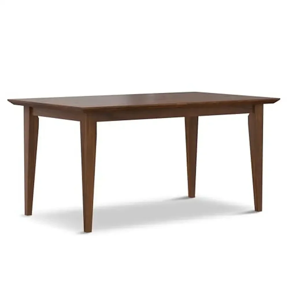 Extendable Solid Wood Dining Table Walnut Veneer 76