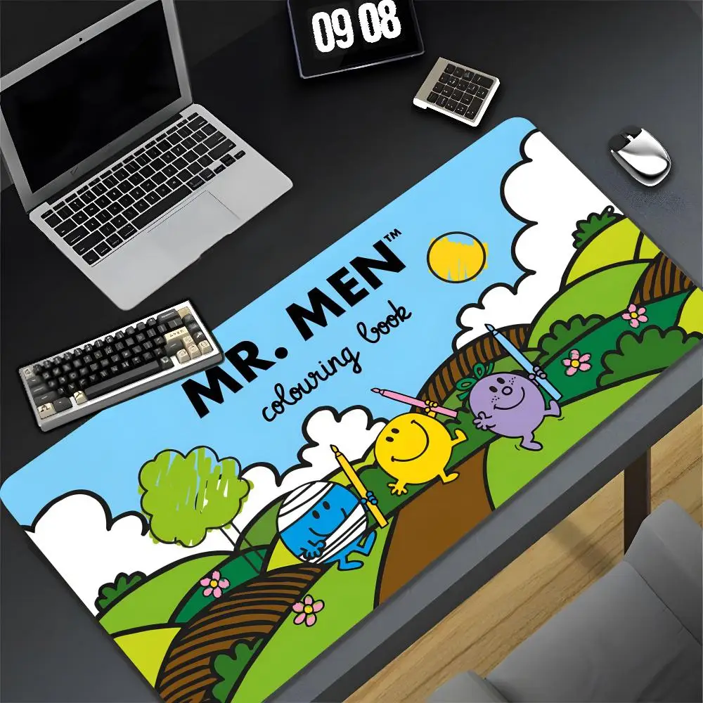 Mr Men L-little Miss Mouse Pad XXL Gamer Gaming PC Computer Otaku Locking Edge DIY Customized Photo Laptop Notebook Desk Mat