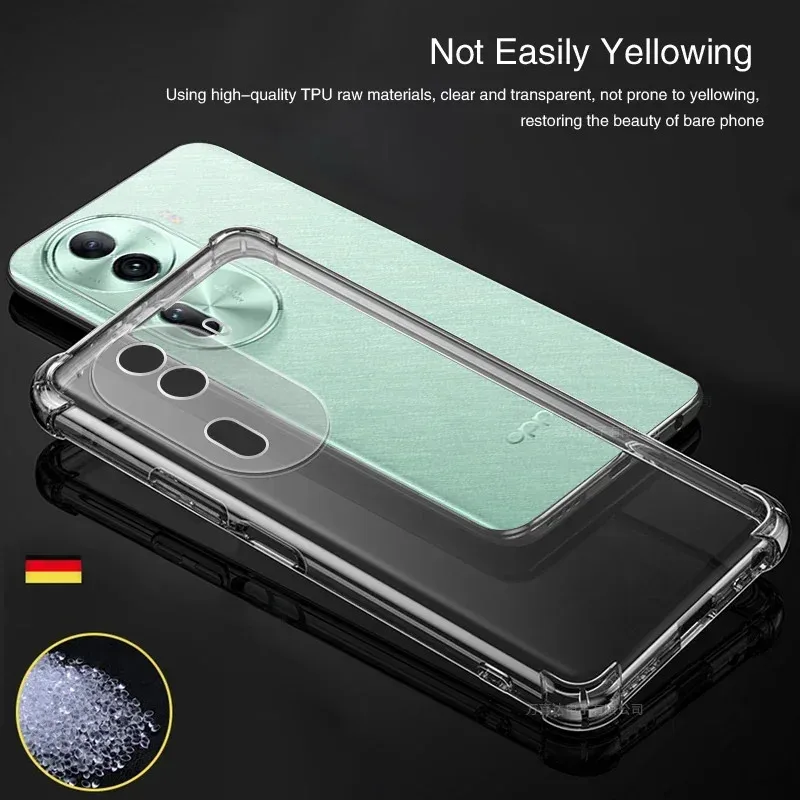 Shockproof Airbag TPU Case for OPPO Reno 12 11 Pro 5G Reno11 10 Protective Cover Capa Fundas Coque