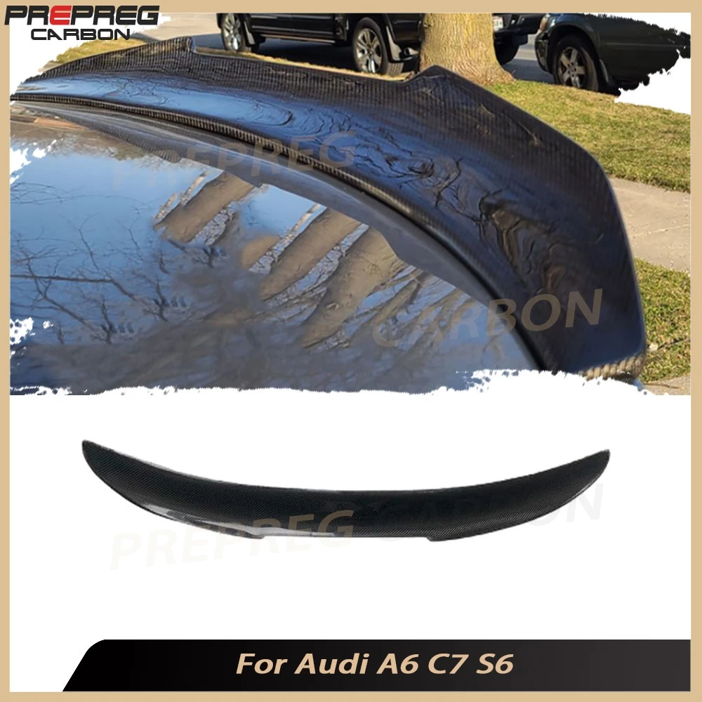

Carbon Fiber Car Rear Spoiler Wing for Audi A6 C7 S6 2012-2019 Car Rear Trunk Lid Spoiler Wing Lip Auto Accessories FRP