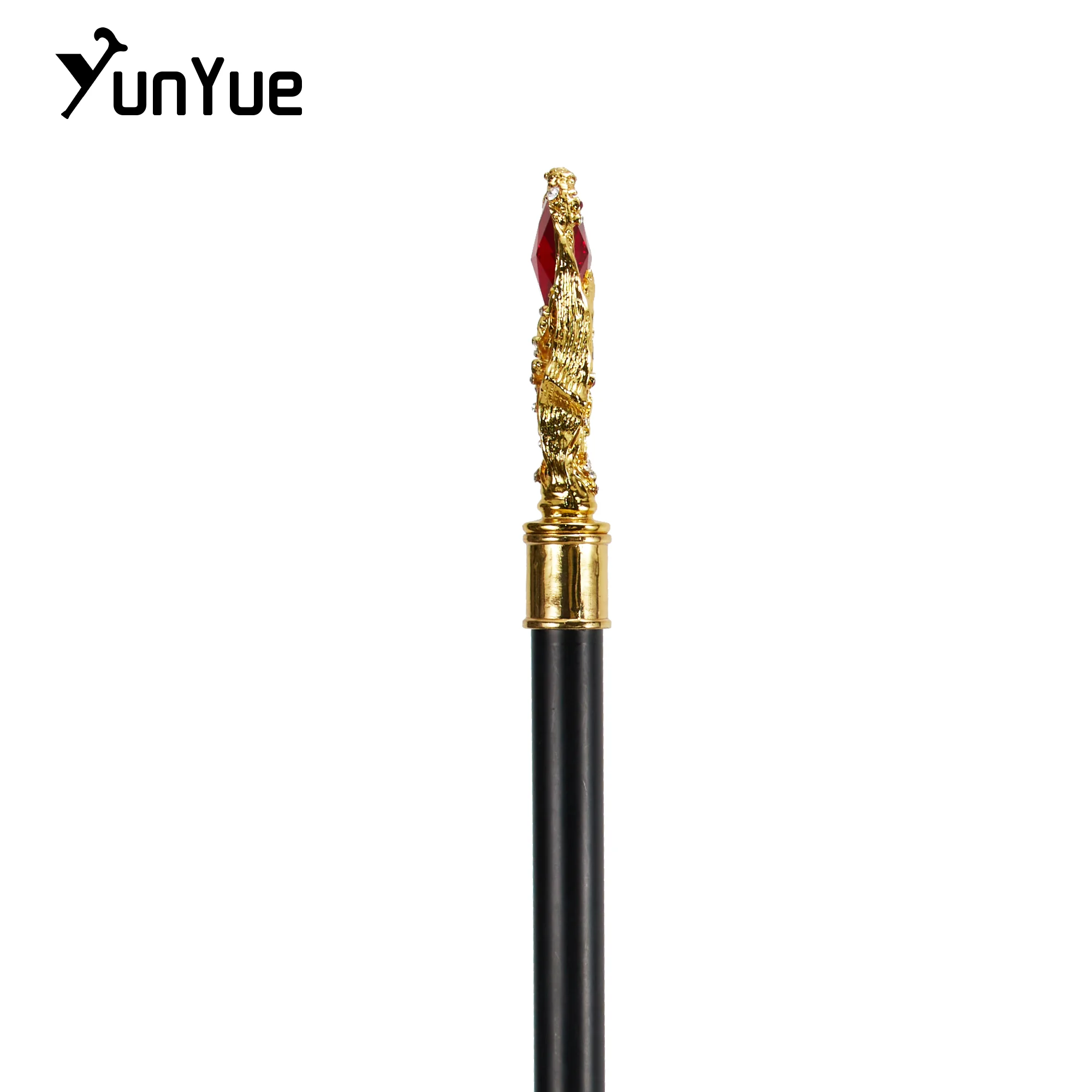 الذهب الأحمر الماس نوع عصا المشي شهم خمر اليدوية الأزياء الزخرفية عصا للمشي الفن جمع فيلم الدعامة العكازات