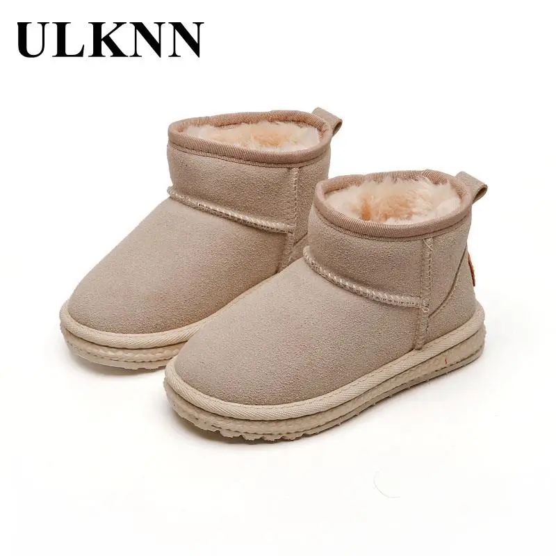 

Children Gray Snow Boots Winter 2023 Girls Cotton Shoes Baby Boy With Velvet Short Boats Keep Warm Antiskid Kid's Shoes FL1155