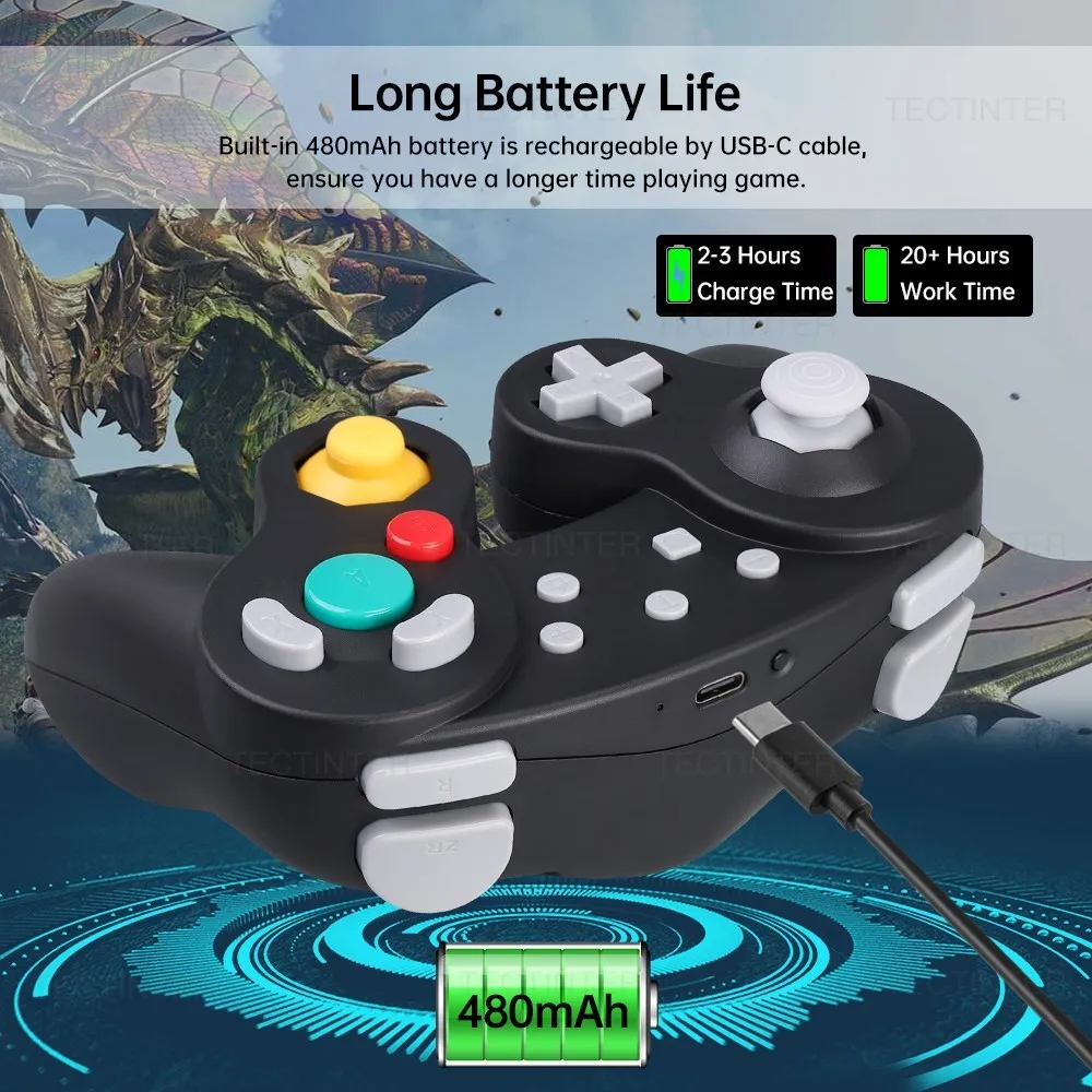 دعم وحدة تحكم Gamecube Bluetooth المتوافقة مع لوحة ألعاب Nintendo Switch 2 لعصا التحكم Steam/Android/PC مع وظيفة Turbo