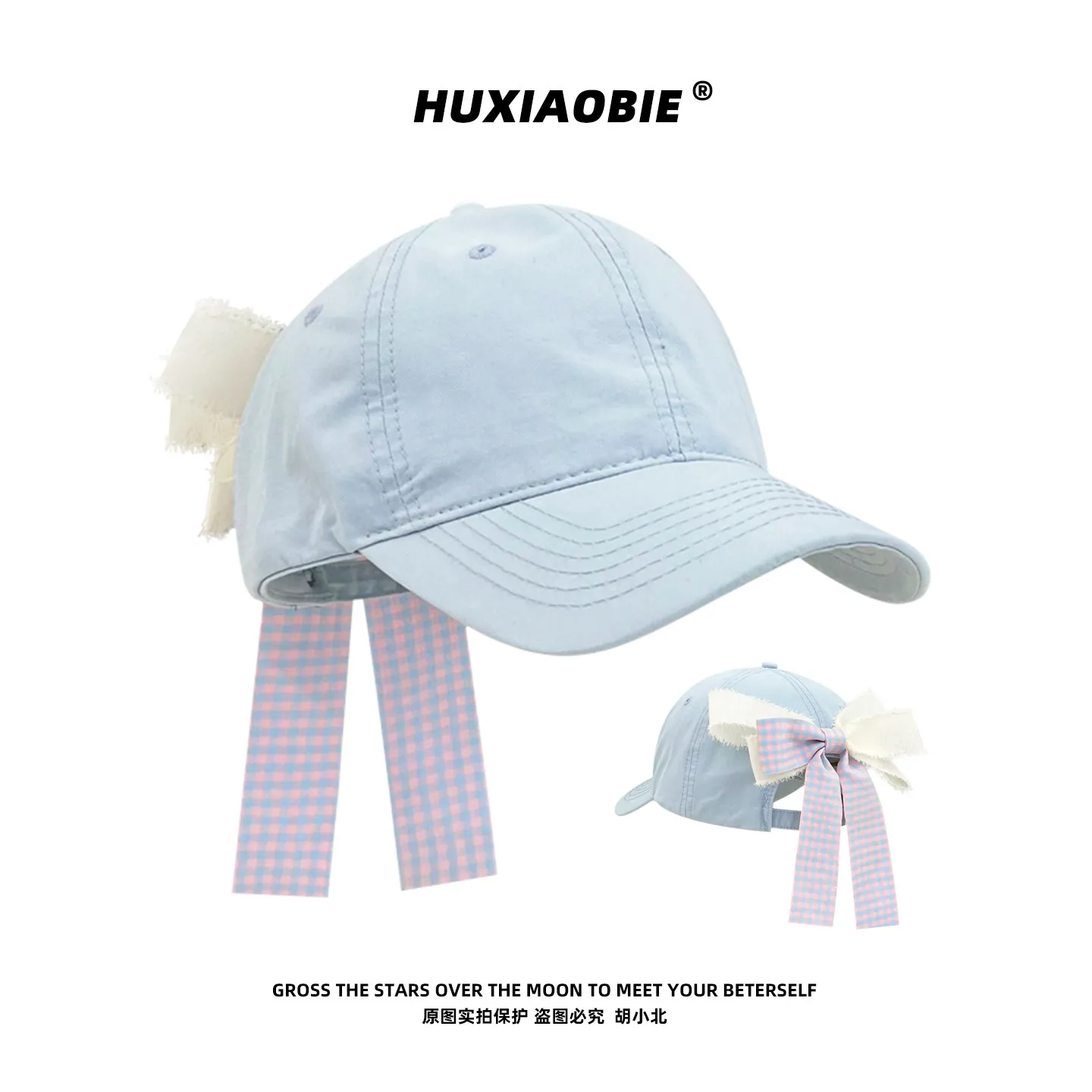 Korean Style Student Sweet Bow Ribbon Baseball Cap Women Spring Summer New Versatile Face Slimming Sun Hat