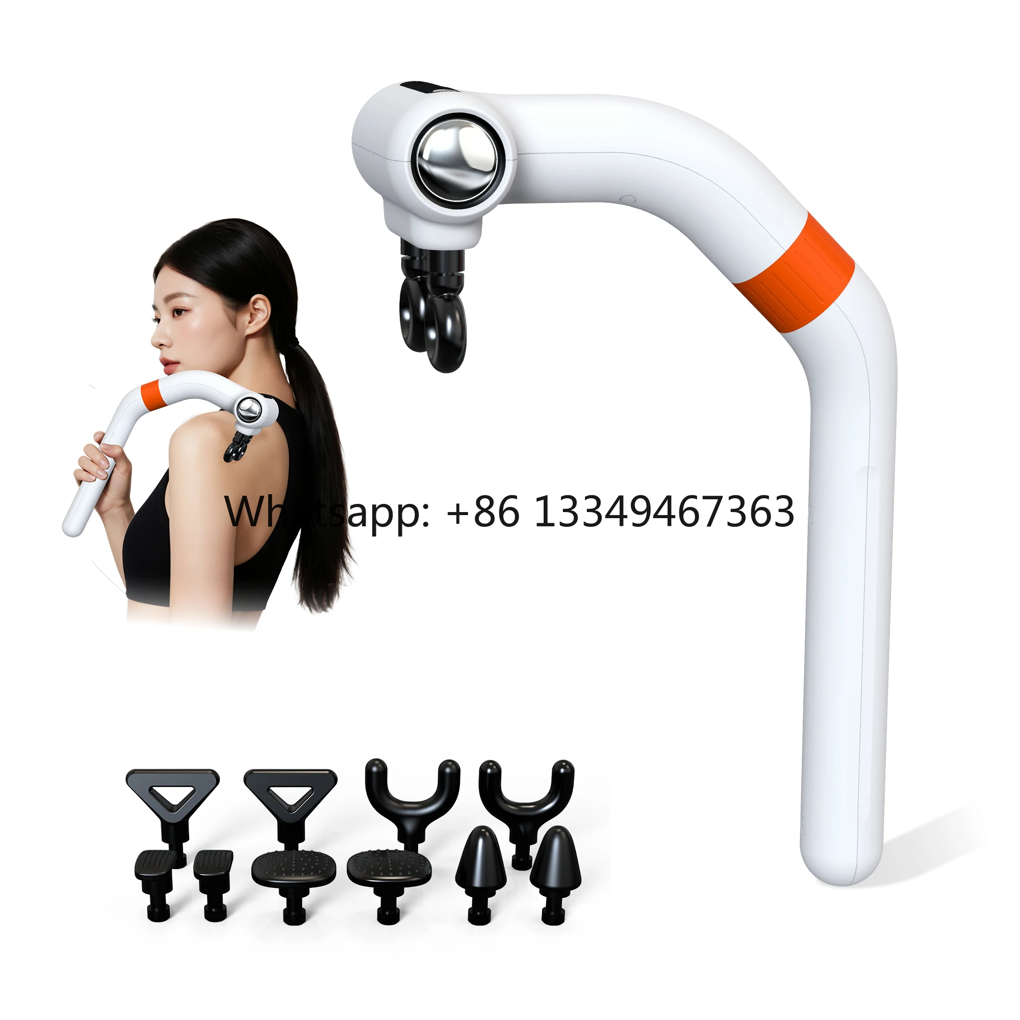 

Double-Headed U-Shaped Fascia Gun 7-Shaped Handle, 10mm Deep Tissue, 6 Speeds & Heads for Neck,Shoulder,Leg