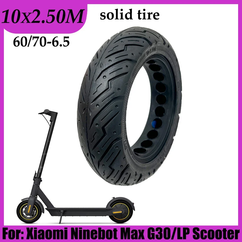 60/70-6.5 Solid Tire 10x2.50M Explosion-Proof Tyre for Xiaomi Ninebot Max G30 Electric Scooter