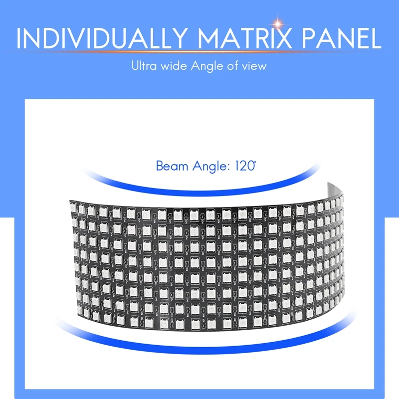 LED Matrix Panel, WS2812B RGB 832 Pixels Digital Flexible Dot Matrix Individually Addressable LED Display Screen