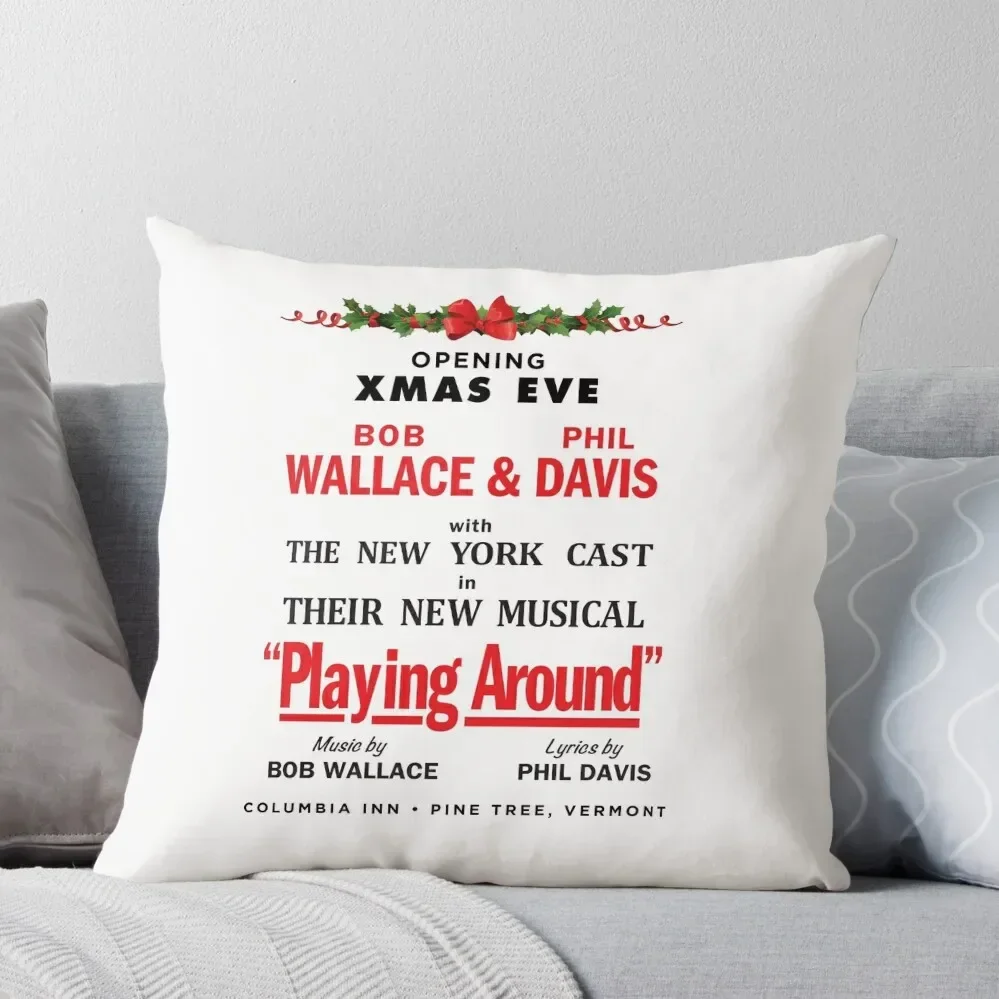 White Christmas Playing Around Promo Throw Pillow Decorative Pillow Covers For Sofa Cushion Cover Pillow