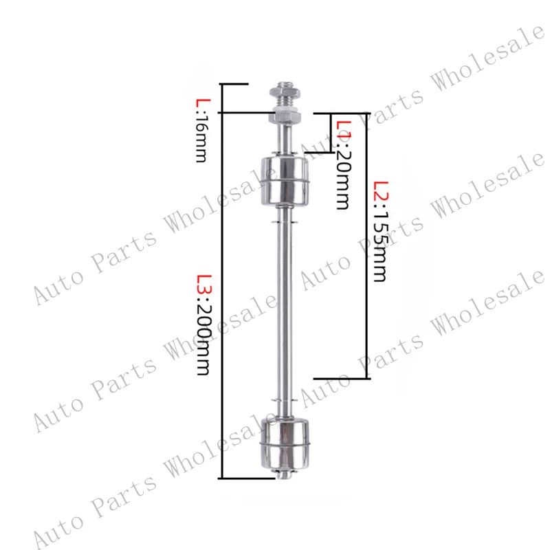 Z for Liquid Water Level Sensor Stainless Steel Double Ball Float Switch Tank Pool US