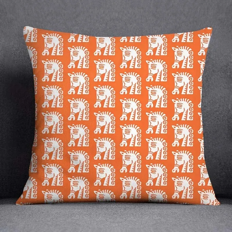 Orange Pattern Pillowcase Interior Decoration Office Living Room Home Pillowcase