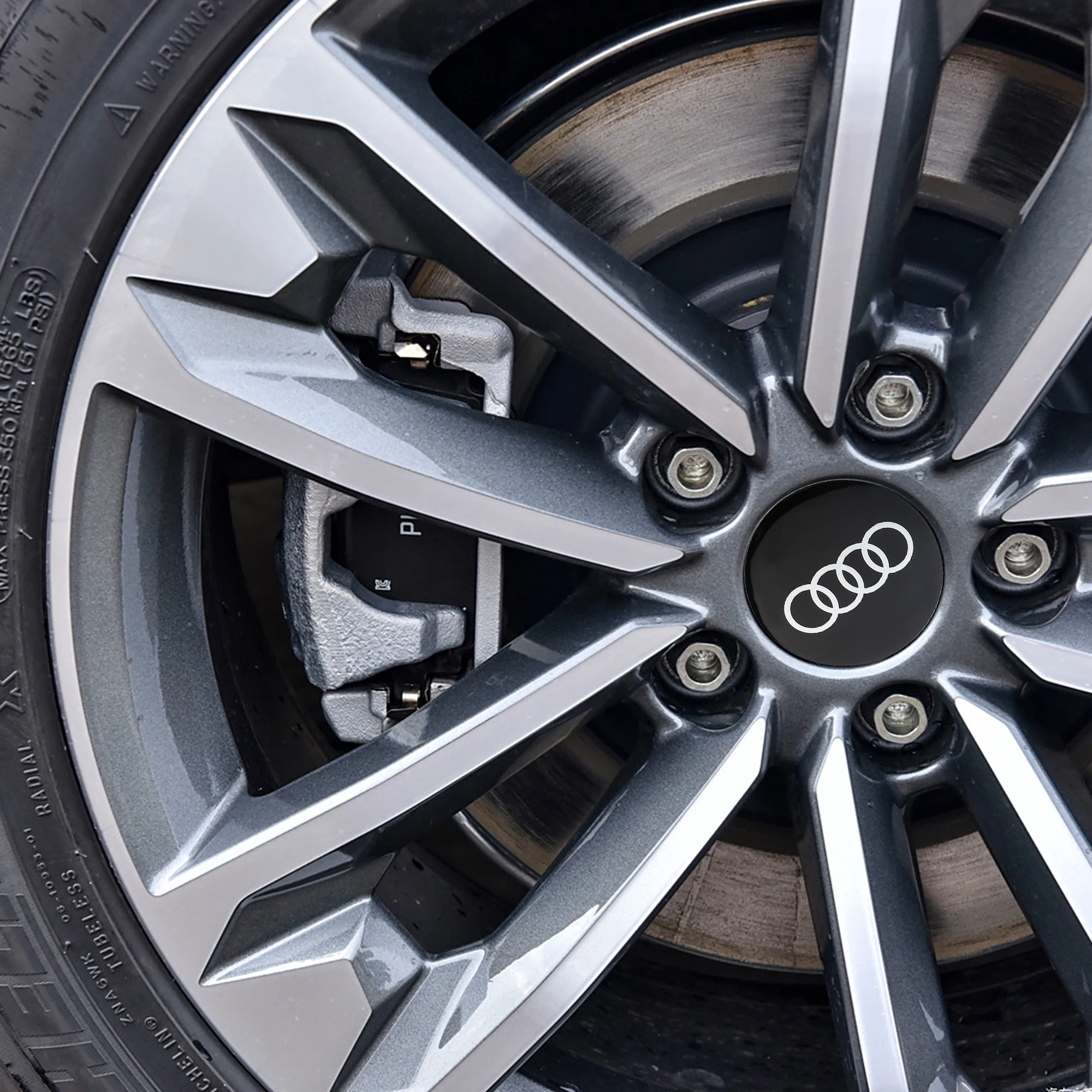 4pcs 56/60/65MM Car Wheel Hub Tire Center Covers Caps Sticker Decor For Audi Sline A4 B8 A3 8P A6 C7 8V B6 B7 Q5 A1 A5 C6 Q3 Q7 view 6