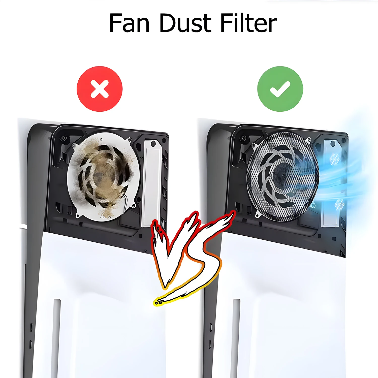 For PS5/PS5 Slim/PS5 Pro Game Console Fan Dust Filter Breathable Dustproof Mesh Net For PlayStation 5 Cooling Fan Dust Cover