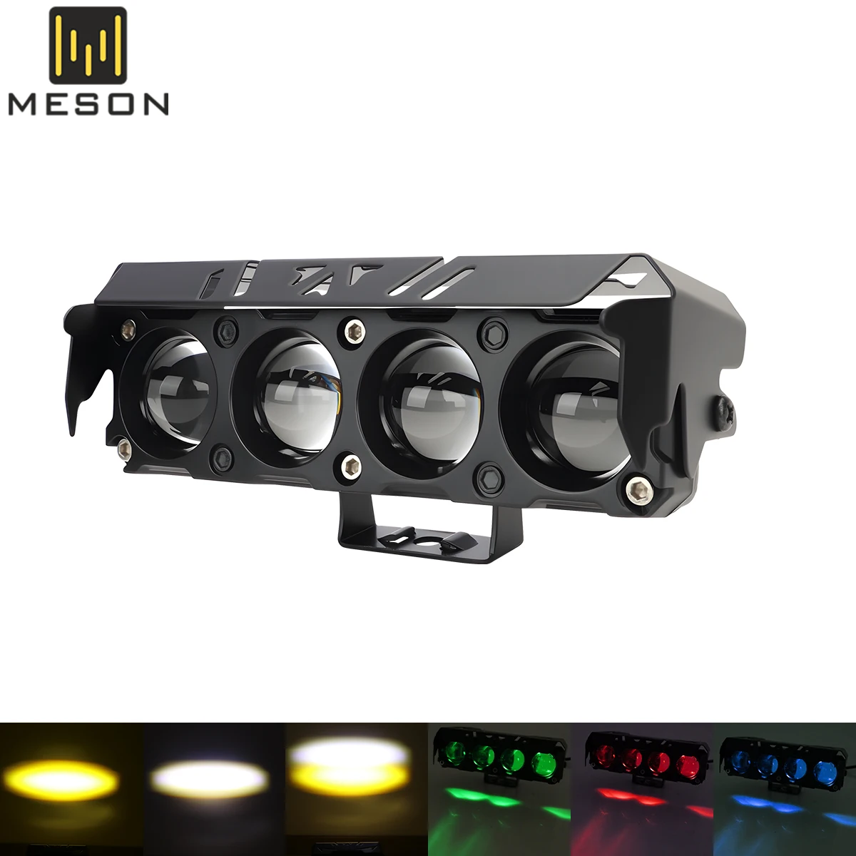 Motorfiets LED Spotlight 30 W Mistlampen 9 V-80 V Koplamp Dual Kleur RGB Werklamp 4 Lens 3570 Chip voor Auto Vrachtwagens SUV UTV SSV