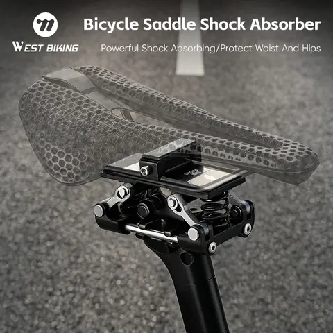 WEST BIKING Bicycle Saddle Shock Absorber Air Seat Bike Saddle Suspension Device Road Bike MTB Alloy Steel Spring Shock Absorber