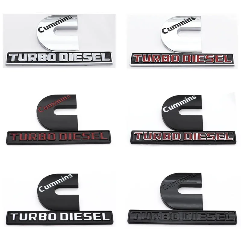1pcs Cummins Turbo Diesel ABS Car Rear logo sticker Rear Bumper tail door trunk sticker Fender side Emblem styling Accessories