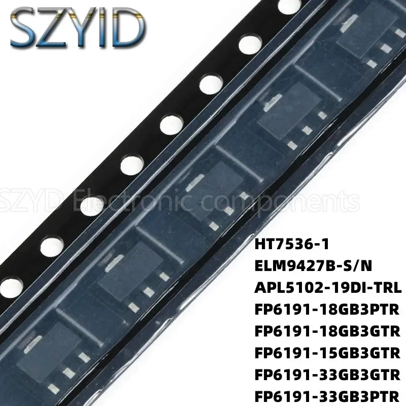 100PCS SOT89 HT7536-1 ELM9427B-SN APL5102-19DITRL FP6191-18GB3PTR FP6191-18GB3GTR FP619115GB3GTR FP6191-33GB3GTR FP6191-33GB3PTR